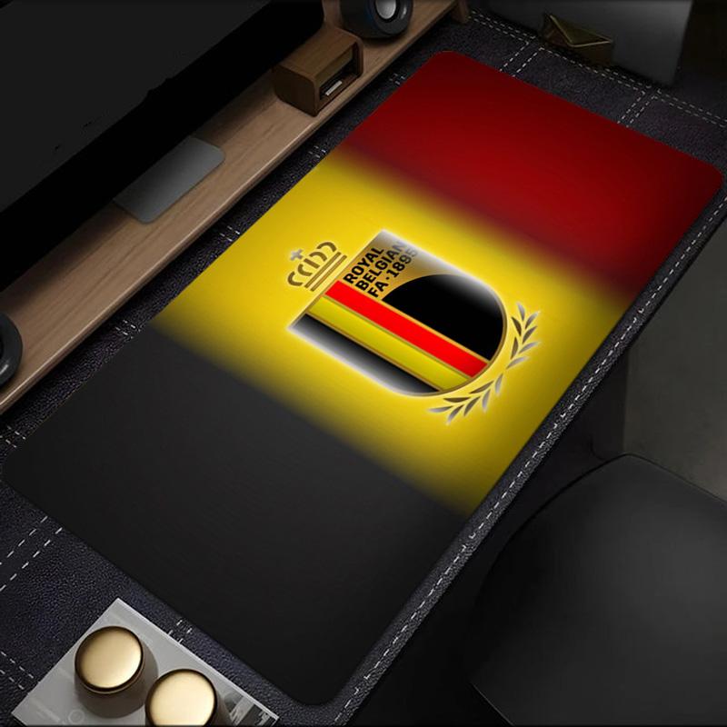 Belgian Football Association Emblem mouse pad, rubber base, esports desk mat, mouse pad for gamers and office use, gaming desk , easy to clean mat