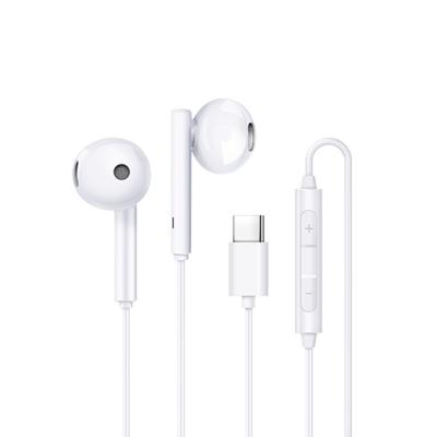 Casque Filaire Semi-intra-auriculaire Type-c Haut-parleur à Anneau de Cuivre Avec Microphone Compatible Pour Huawei