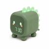 Green Dinosaur Child Alarm Clock with Backlit LED Night Light – Dual Alarm, Digital Clock, and Temperature