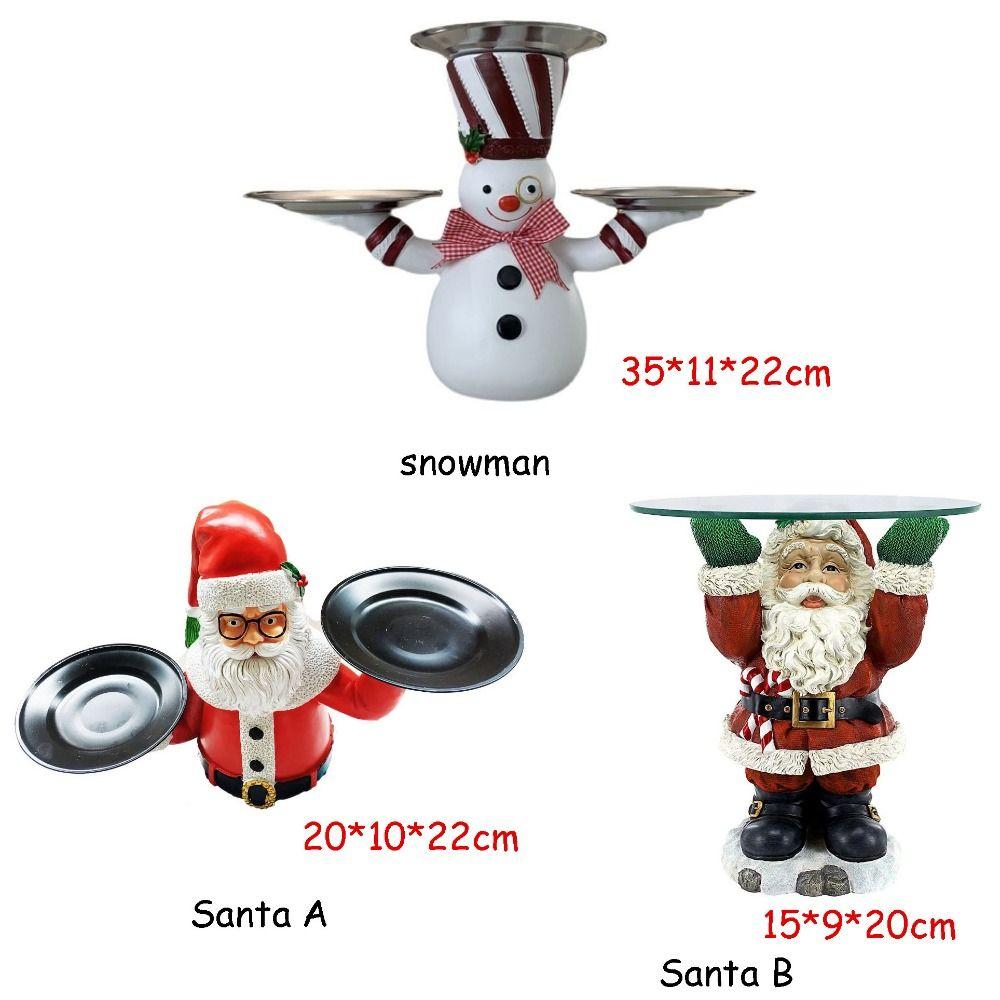 Statue Resin Party Supplies Santa Serving Tray Table Ornament Christmas Decor Xmas Fruit Plate