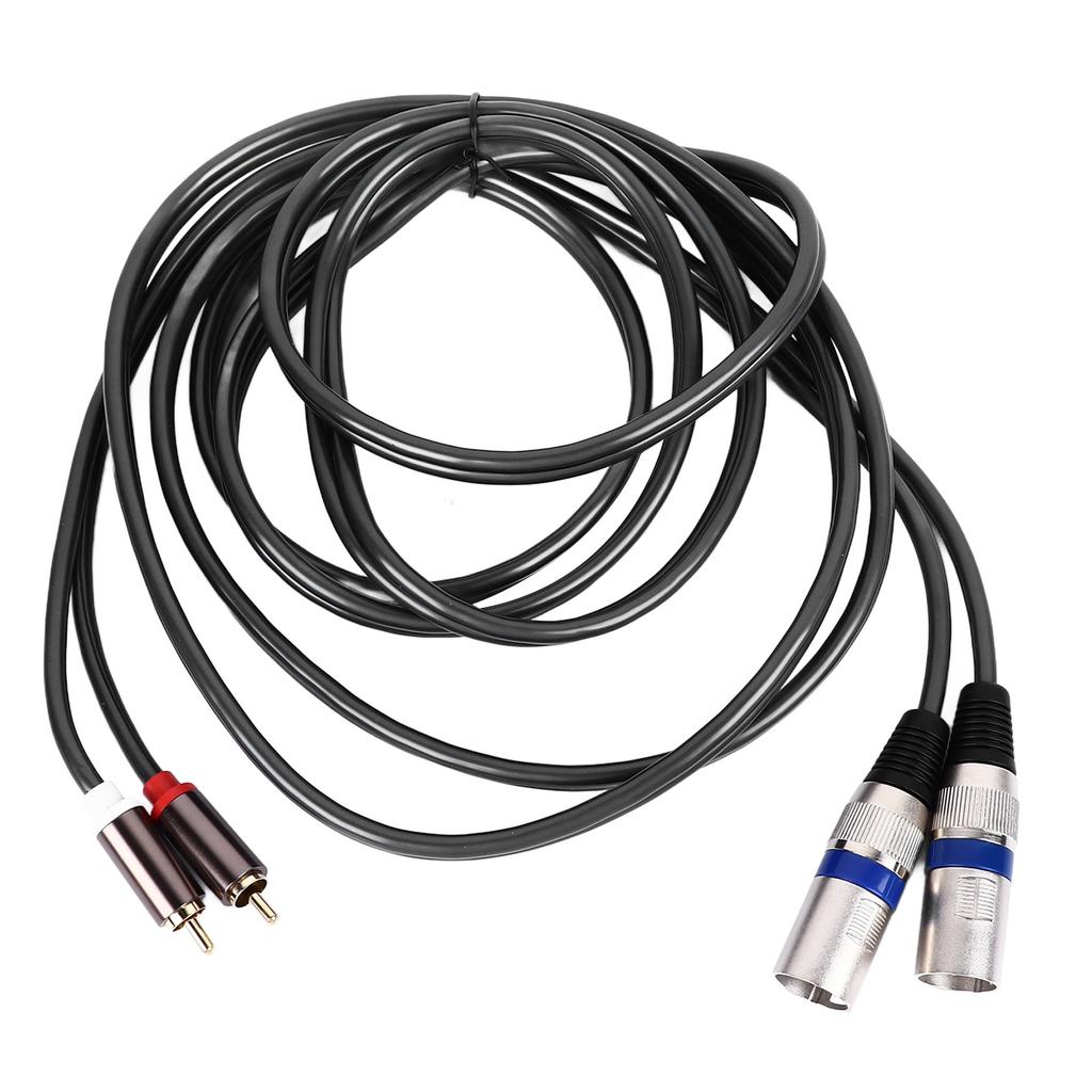 2 RCA to 2 XLR Cable Male Flexible PVC for Home Theater Audio Device Connection 3meter