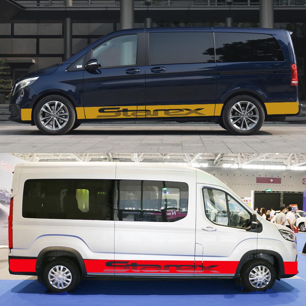 Van Door Side Stickers For Hyundai Grand Starex H1 Royale H200 H300 A1 2007-2022 Camper Car Stripes Decor Decal Auto