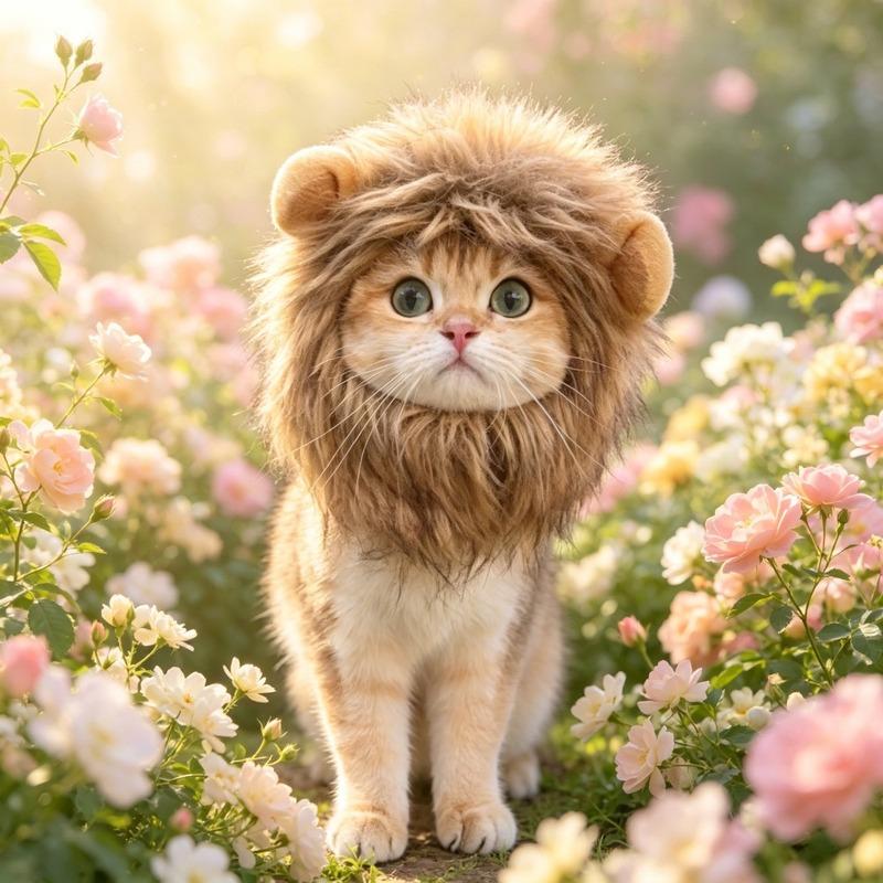 Soft Halloween Lion Transform Pet Hat Adjustable Cosplay Headwear for Dogs Dress Up Accessory Festival Party Photo Decor Prop