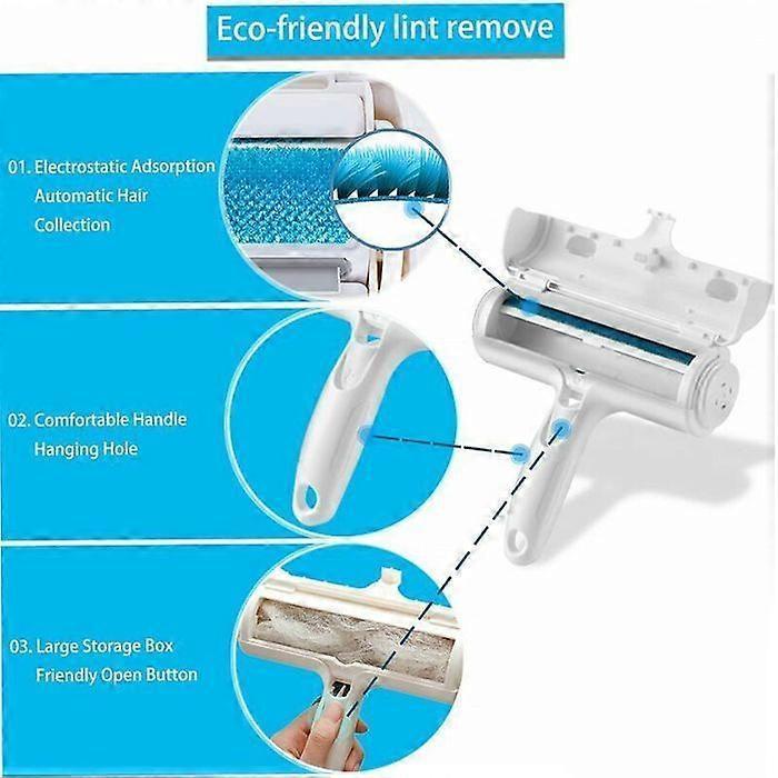 Pet Sticky Roller Two-Way Hair Removal Brush Clothes Sofa Sticky Hair Cleaning