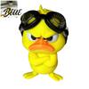 Trendy Duck Accessory for Desk Funny Angry Figurine Cute Yellow Decoration Little Standing Humorous Duckling Statue Car Ornament with Goggles Shelf,