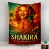 Tapestry Shakira Singer Tropical Beach Guitar Dancers Rhythm Music Poster Wall Hanging for Latin Music Lover Living Room Decor