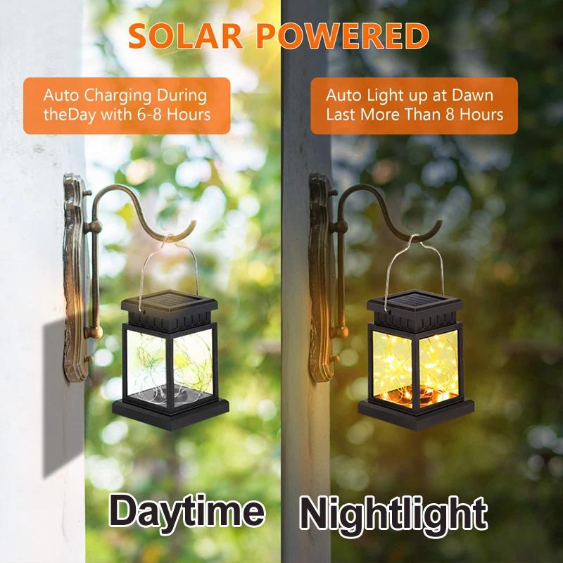 Solar LED Lights Lanterns Panel Candle Indoor Hanging Balcony Decoration Lighting for Garden Solar Led Light Outdoor