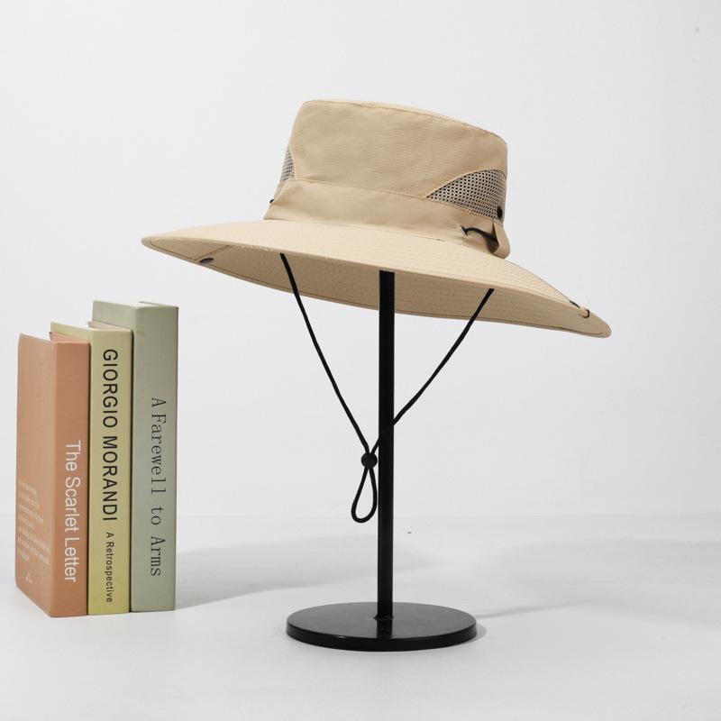 Eimerhut Herren Sommer Outdoor Hut Sonnenschutz Gesichtsmaske Sonnenschutzhut Große Krempe Herren Sonnenhut