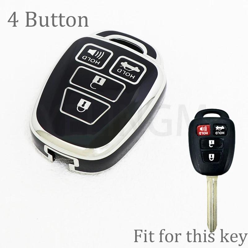 4 Buttons New Tpu Car Key Case Cover Shell For Toyota Prius Corolla Yaris Avensis Camry Rav4 2012 2013 2014