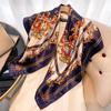 Vintage Paisley Silk Scarf Women Fashion Designer Head/Hair Scarves 90*90cm Hijab Bandana Cheveux Foulard Femme 90X90CM