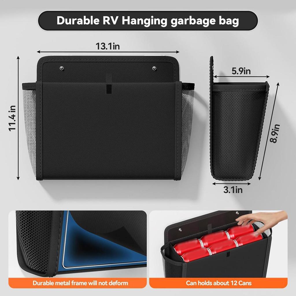 Door Storage Organizer 2 Pieces Foldable Wall Mounted Storage Foldable RV Organizer Bag For Books Drinks Keys Glasses Toys