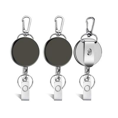 Retractable Lanyard Badge Credit Card Holder Cover Case Badge Reel with Keychain for ID Name Badges Staff Work Pass Card Clip