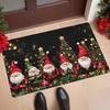 Flannel Thickness 0.47inch - 1pc New Christmas Character Welcome Doormat, Holiday Decorative Printed Non-Slip Absorbent Mat Area
