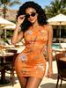 Women's Elegant Floral Sleeveless Bodycon Mini Dress, High Waist Slim Fit Resort & Brunch Wear