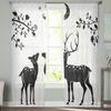 Deer Under The Moon Sheer Curtains For Bedroom Living Room Tulle Curtains For Kitchen Window Voile Curtains