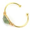 Handmade Gold Winding Natural Crystal Rough Stone Amethyst Bracelet, Bracelet Opening Adjustable B07