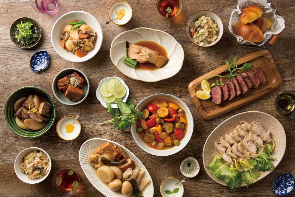 IRIS OHYAMA Insulated Cooking and Double Vacuum Recipe Book Pot, 4.5L, Gas/IH Compatible, Time-Saving Economical, Cooking, Omakase-san, Included,