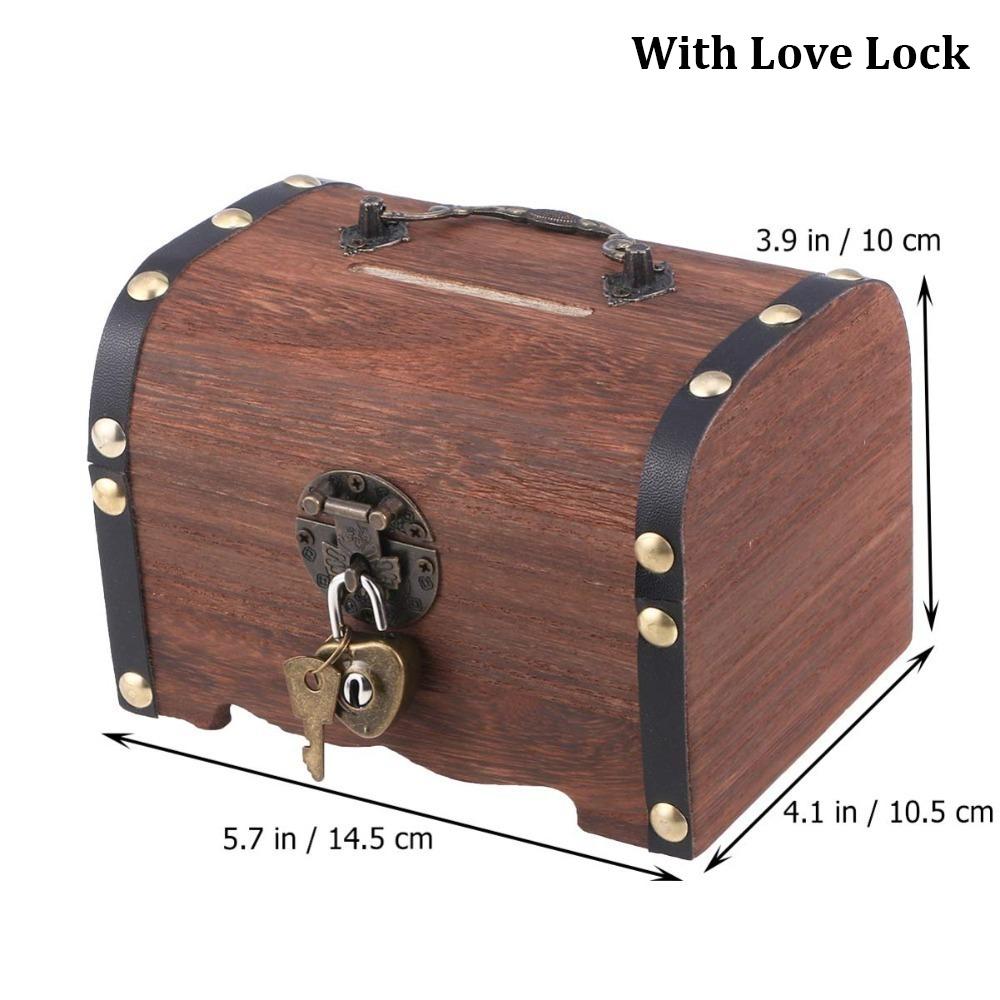 Wooden Piggy Bank With Security Lock Money Box Trendy Coin Bank  Home Decor