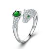 POMOiii Leopard Head Ring Opening Resizable Rings For Women Zircon Engagement Party Fine Jewelry Gift