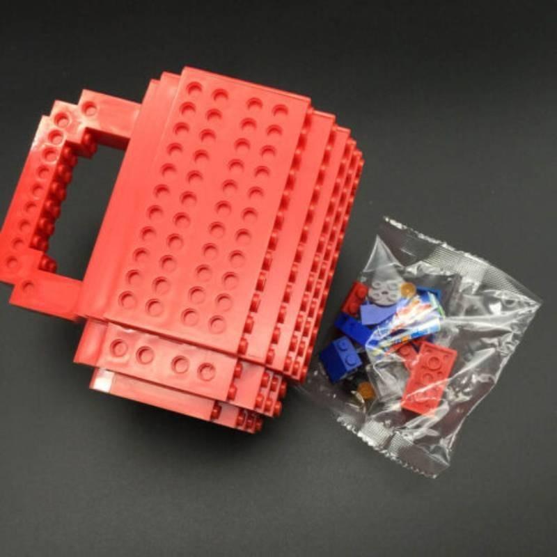 Bunter DIY Bausteinbecher mit 350 ml Fassungsvermögen Plastik-Kaffeetasse im europäischen Stil