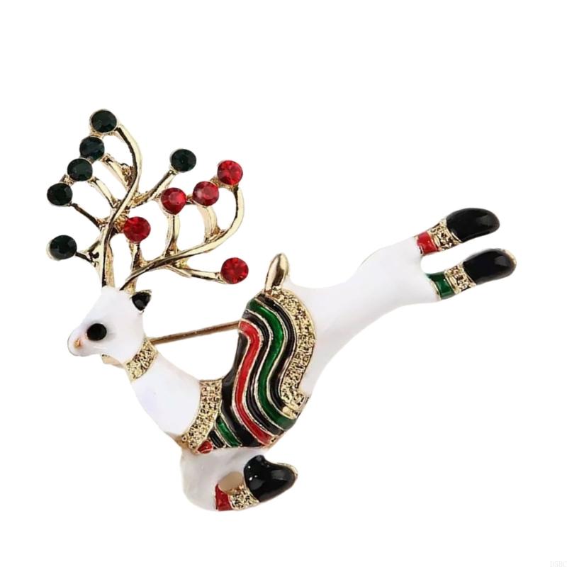 Christmas Deer Brooch Lapel Pin Rhinestones Reindeer Brooch Women Breastpin Christmas Jewellery Accessory for Men Women
