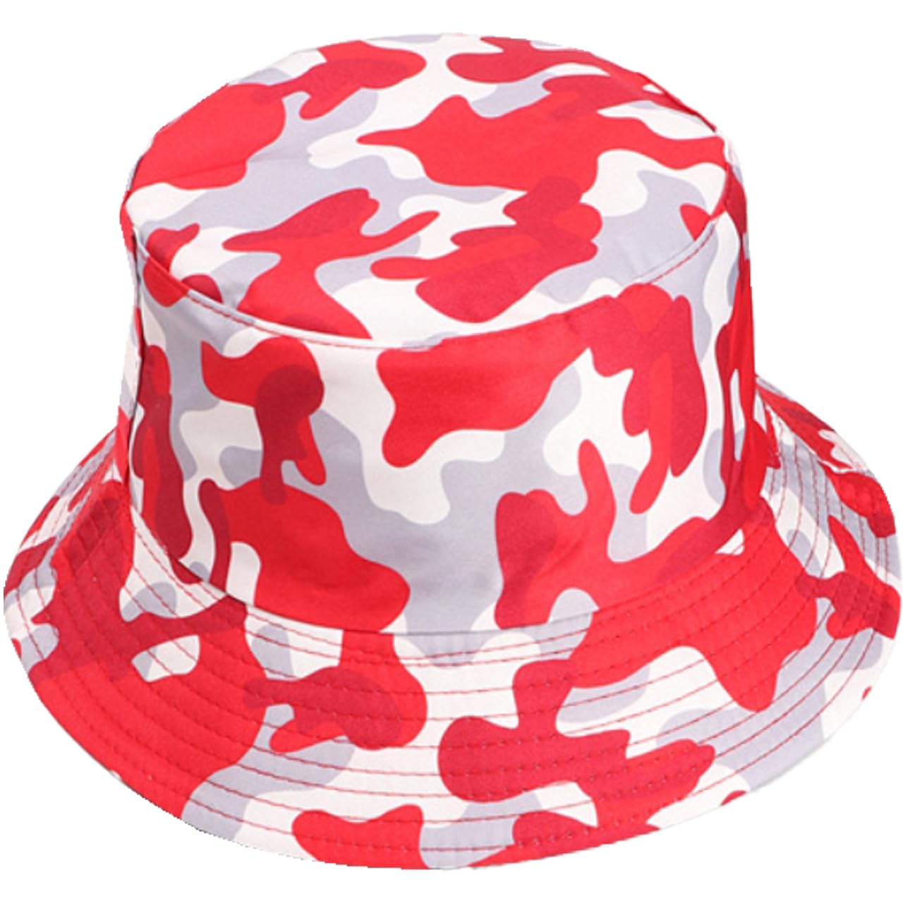 

Bucket Camouflage CZ528 [White Fang] Hat, Pattern, Digital, Reversible, Stylish, Travel, Men s, Women s, (Red)