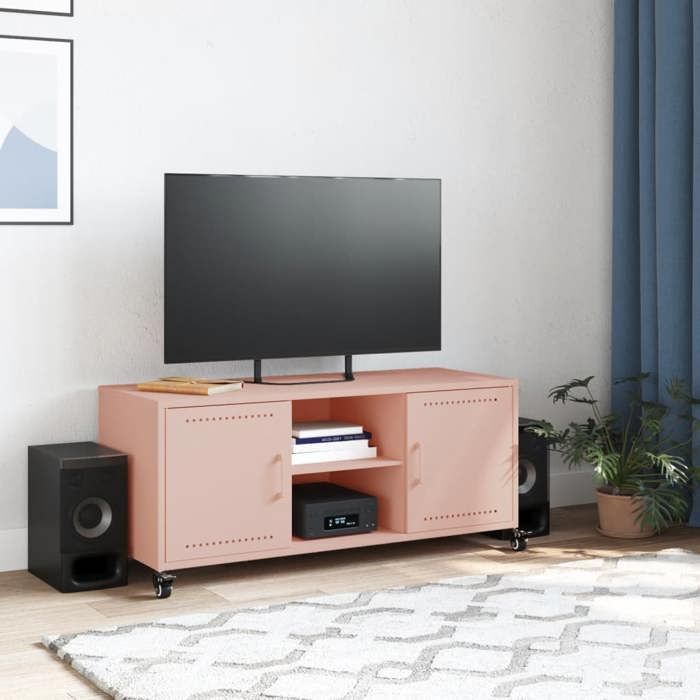 VidaXL TV Cabinet, Television Stand with Shelves, TV Stand with Storage for Living Room, Pink 100.5x39x43.5 846663