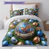 Magical Easter Egg Pattern Bedding Quilt Set Quilt Cover Pillowcase Home Decoration Birthday Gift (1 * duvet cover + 2 * pillowcase, without core)