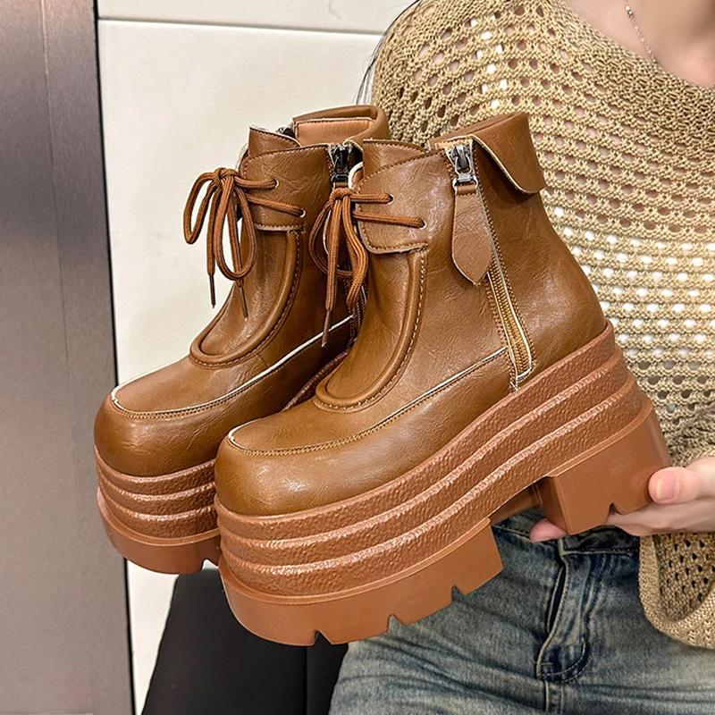 High Heels Anke Boots Women Designer Platform Shoes  Winter New Sport Chelsea Boots Walking Trend Fashion Dress Mujer Botas