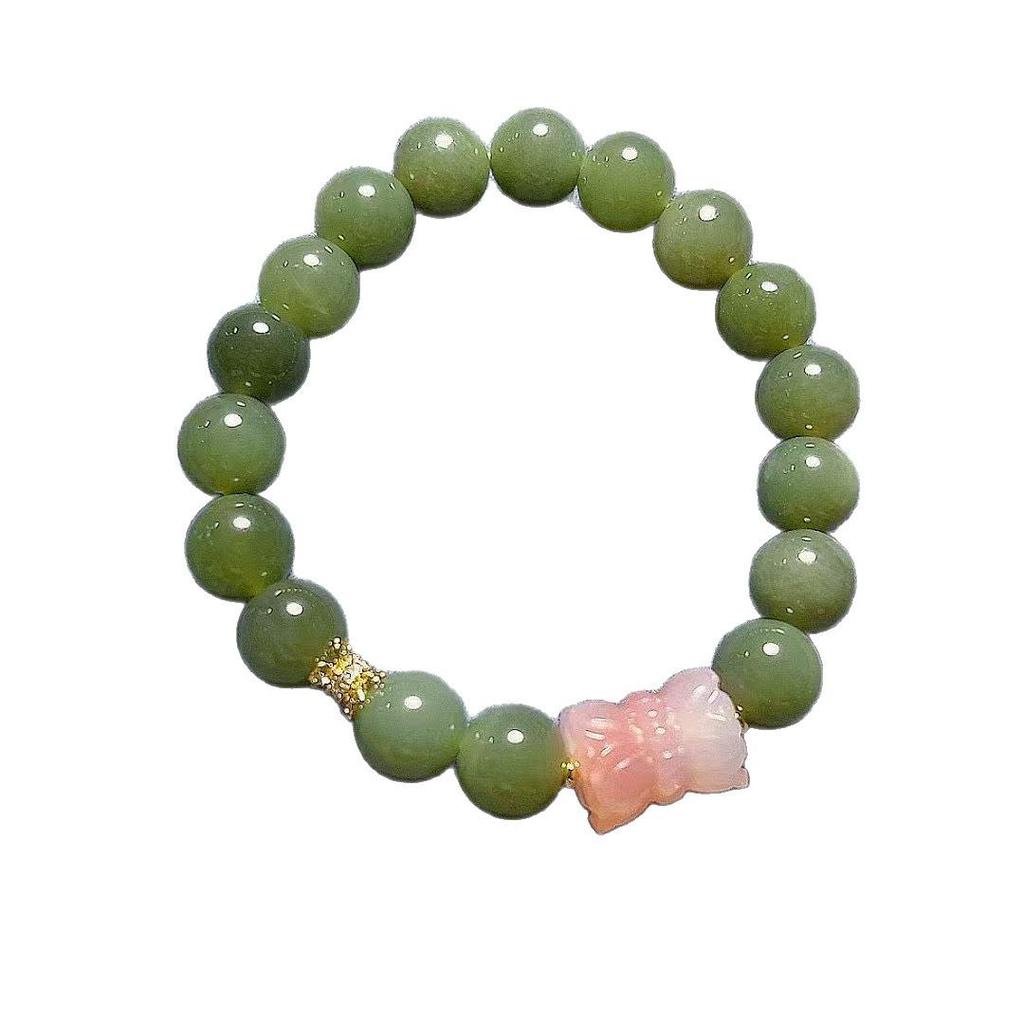 Hetian Jade Double Lotus Bead Bracelet - Simple, Versatile, Exquisite Unisex Design