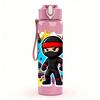 1pz Splash Ninja Bambino Cartone Animato Ritratto 750ml Plastica Colorata Borraccia Anti-perdita Tappo con Cannuccia a Flip Per Sport Ufficio Uso Domestico
