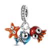 925 Silver Ocean Series Turtle Crab Charm Beads for 3mm Bracelet DIY Jewelry Making 100% Authentic