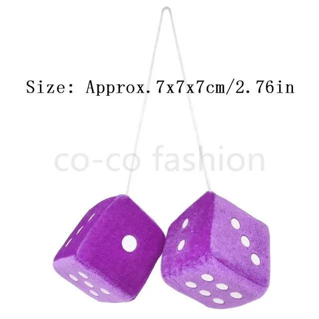 

NEW Car Styling Pendant Hanging Ornament Dice Velvet/Plush New Year Gifts Car Rear View Mirror Pendant Car Goods фіолетовий