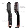 Professional Electric Hair Straightening Brush Rotating Hot Comb For Man's Beard Straightener Ionic  Smoothing Styling Brushes