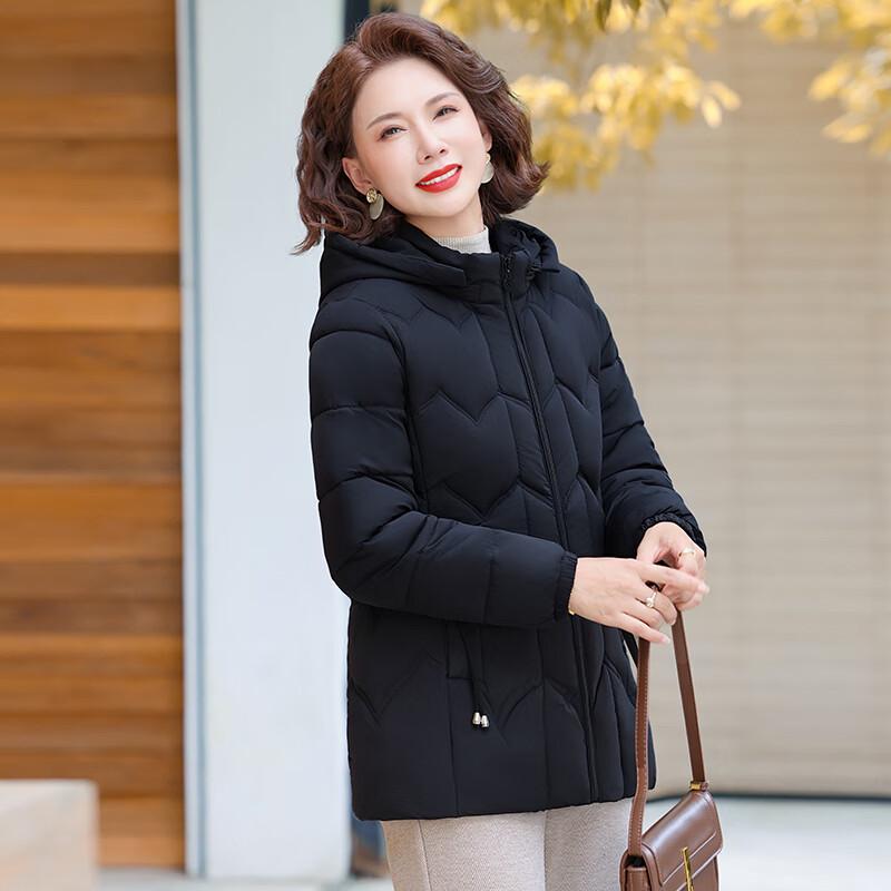 Women's Hooded Thickened Winter Cotton Coat for Mid-Aged & Elderly