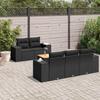 Vidaxl 6-Cz. Set di Mobili da Giardino con Cuscini, Polyrattan Nero