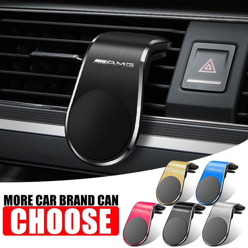 AABIG1 Car Magnetic L-shaped Car Dedicated GPS Phone Holder Stickers For Mercedes Benz AMG W205 W218 W177 W176 W169 A B C E S Class GLA