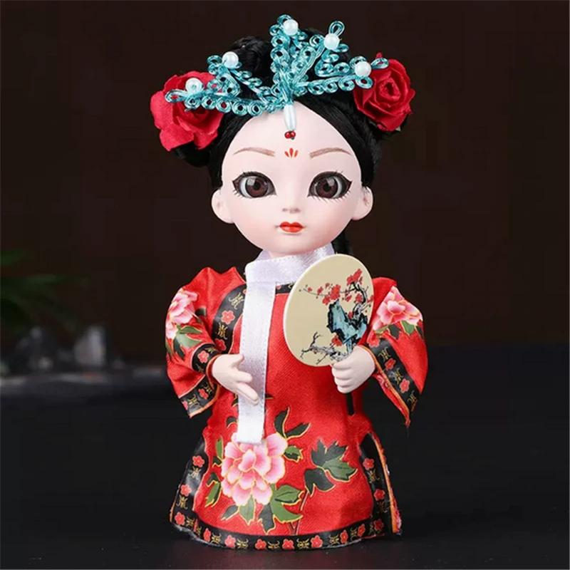 Chinese Opera Character Decoration Silk Doll Peking Opera Mask Doll Chinese Handmade Decorative Gifts Shop Decoration Doll