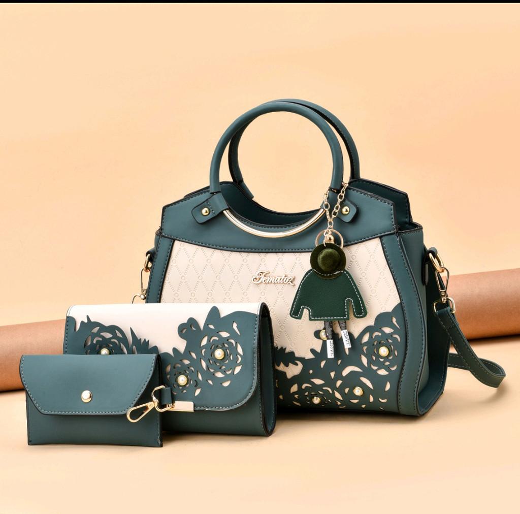 Fashion Flower Pattern Handbag With Inner Zipper Pocket And Crossbody Strap For Women