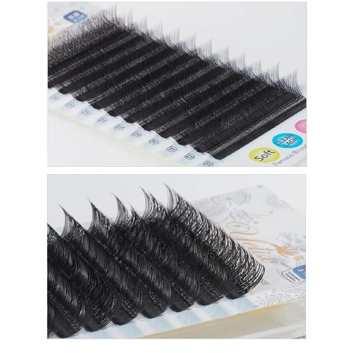 Yelix Y Eyelashes Extension 7-17mm Soft Brazilian Cilia and LU Curl Two Tip Volume Fan Lash Extension Supplies Faux Cils YY Lash