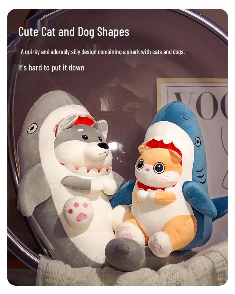 Shark Dog Plush Toy - Funny Hugging Pillow & Sleep Companion for Girls' Birthdays