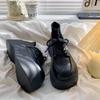Schwarze Plateau-Mary-Janes aus kleinem Leder für Damen Frühling und Herbst neuer Retro-Stil Shorty Le muffin Einzelschuhe