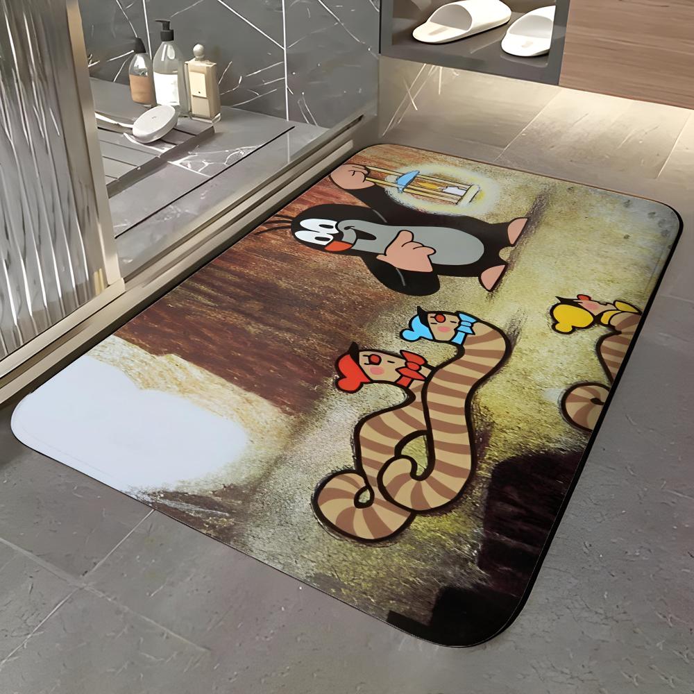 Cartoon K-Krtek Floor Mat Soft Flannel Entrance Door Mat Non Slip Absorbent Bathroom Bedroom Floor Rug
