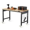 SucceBuy 48-Inch Adjustable Workbench 2000 lbs Load Work Bench with Power Outlet Wheels and Pegboard for Garage Workshop Home