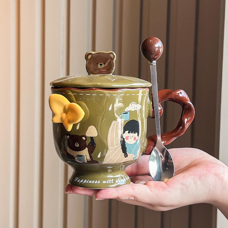 Uroczy Wytłaczany Kubek Motyl Dziewczęcy Kubek na Wodę Kubek Pudełko na Prezent Ceramiczny Kubek Prezent Urodzinowy Pudełko na Prezent Towarzyski