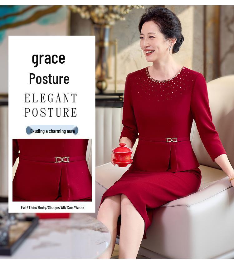 Spring 2026 High-End Mother-in-Law Dress: Stylish and Fashionable Formal Attire for Middle-Aged Women