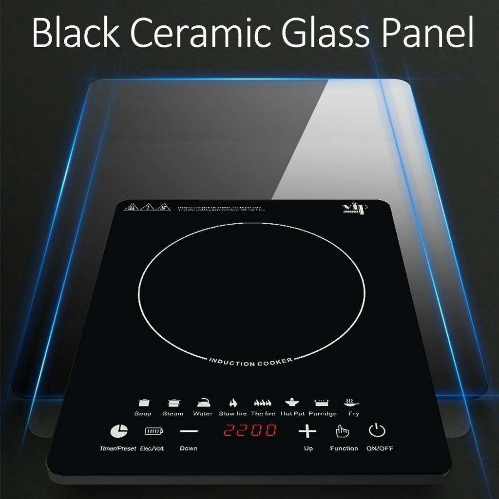 220V 2200W Induction Cooker Smart Electric Oven Plate Creative Precise Control Cookers Hob Cooktop Cooking Plate Hot Pot 2200W Tea Boiler