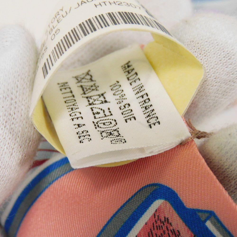 Used 9212 Twilly 7955 Motif Rose Blue Jaune Multicolor Set of 2, Unused Story Silk Women's from Japan AUTHENTIC