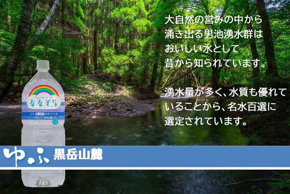 Kurodake Foothills Nana Sora Silica Natural Water 2L X 6 Bottles Silica Water from the Foothills of Yufu Kurodake [Yufu Edition]