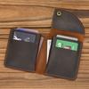 Retro Crazy Horse Leather Card Bag Men'S Leather Short Wallet Men'S Card Bag First Layer Cowhide Card Clip